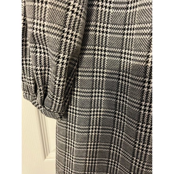 Chaps Ralph Lauren Dress Black White 8 Stretch Long Sleeve Shift Washable - Picture 5 of 9